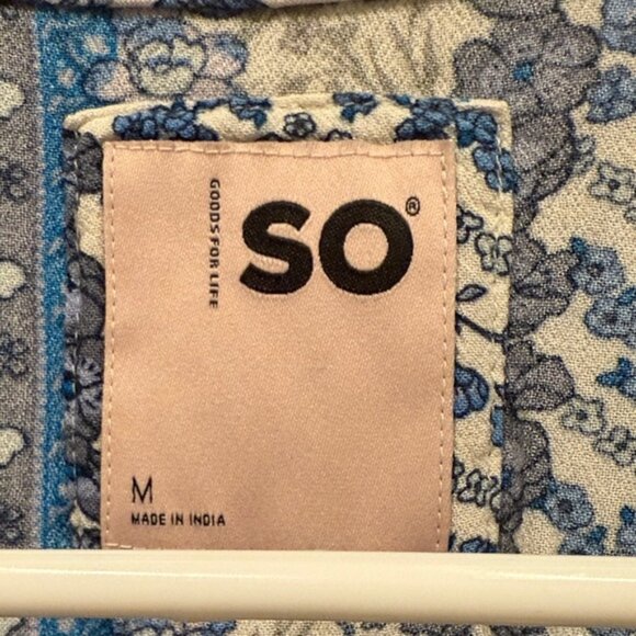 SO, Size M, Blue Patterned Women's Dress - Picture 2 of 2